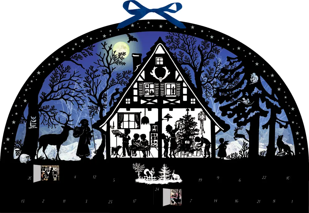 Cover: 4050003947198 | Wand-Adventskalender - Lichterbogen Weihnachtswald | Mit 24 Türchen