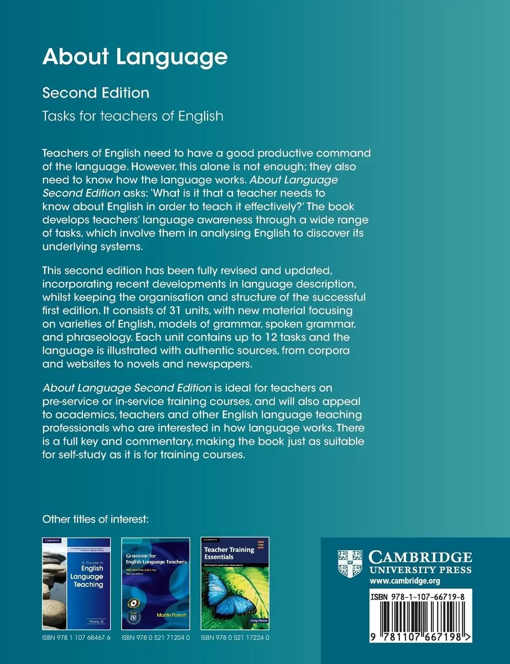 Rückseite: 9781107667198 | About Language | Scott Thornbury | Taschenbuch | Englisch | 2017