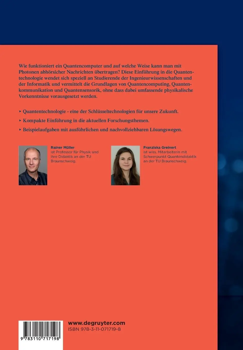 Rückseite: 9783110717198 | Quantentechnologien | Für Ingenieure | Rainer Müller (u. a.) | Buch
