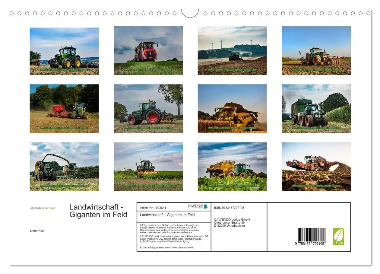 Bild: 9783457797198 | Landwirtschaft - Giganten im Feld (Wandkalender 2026 DIN A3 quer),...