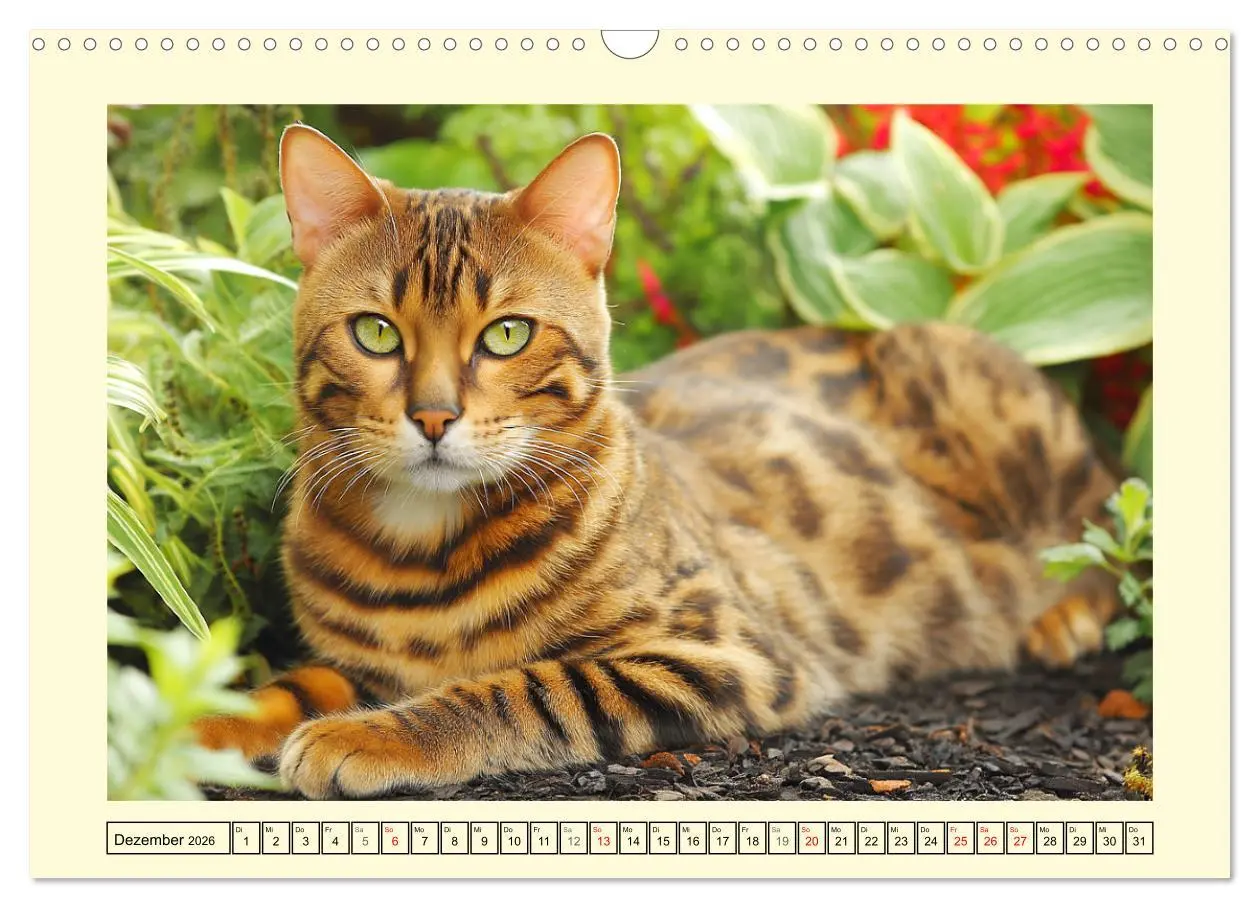 Bild: 9783516027198 | Bengalkatzen. Der elegante Mini-Leopard im Garten (Wandkalender...