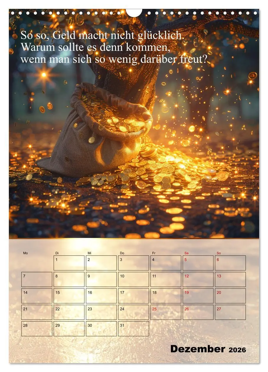 Bild: 9783516267198 | Der Geld-Anlock-Kalender (Wandkalender 2026 DIN A3 hoch), CALVENDO...