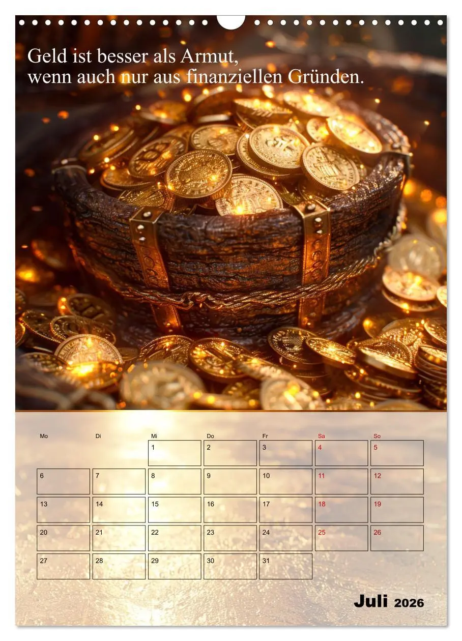 Bild: 9783516267198 | Der Geld-Anlock-Kalender (Wandkalender 2026 DIN A3 hoch), CALVENDO...