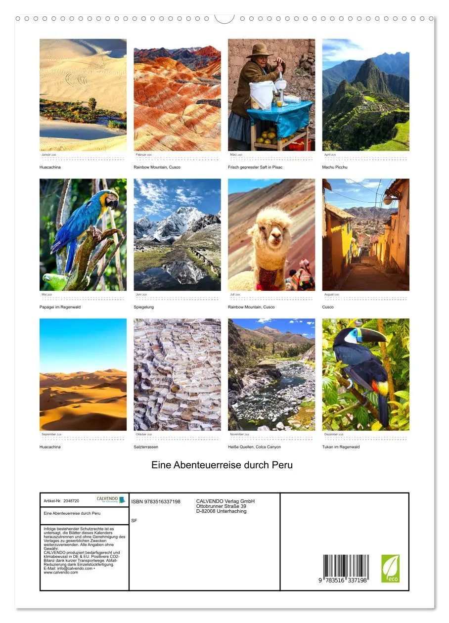 Bild: 9783516337198 | Eine Abenteuerreise durch Peru (hochwertiger Premium Wandkalender...