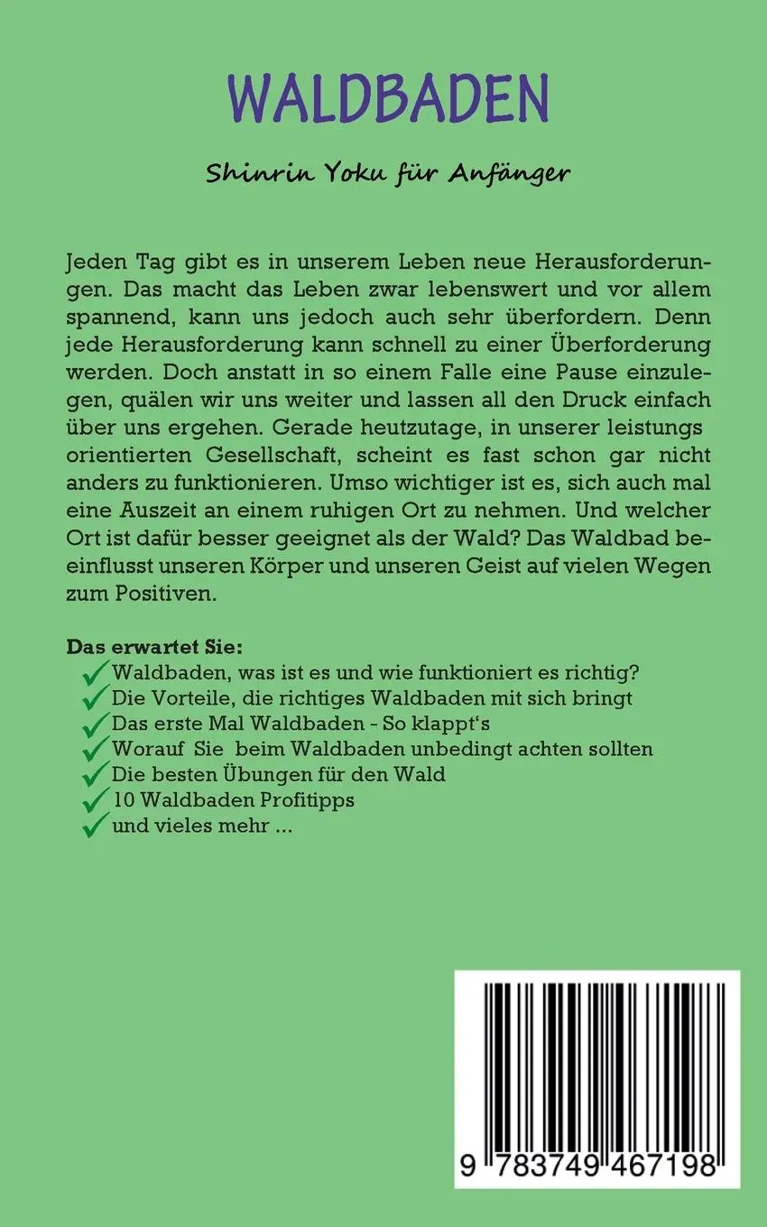 Rückseite: 9783749467198 | Waldbaden | Shinrin Yoku für Anfänger | Neele Blumenberg | Taschenbuch