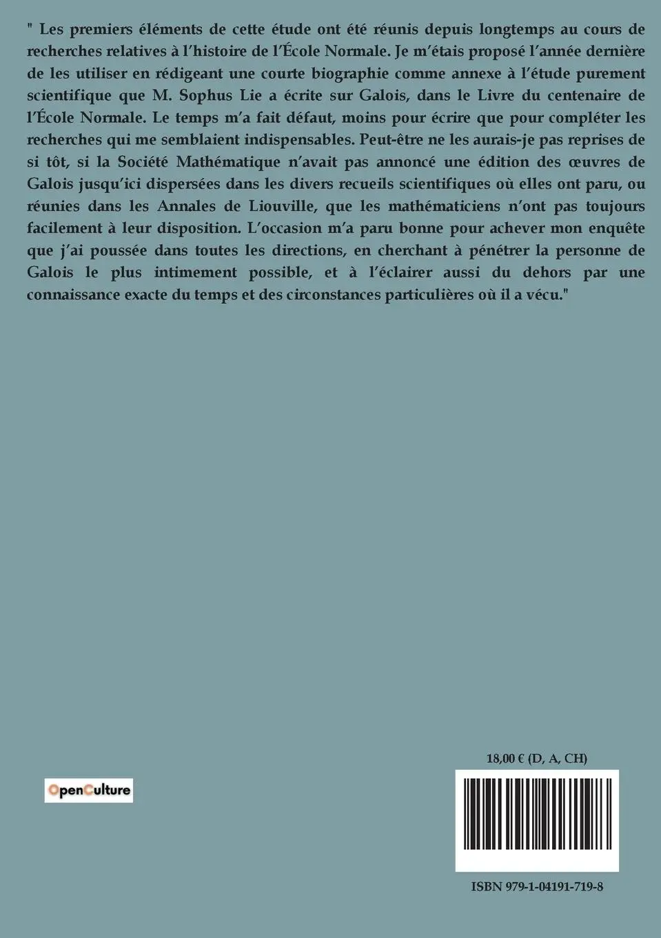 Rückseite: 9791041917198 | La vie d¿Évariste Galois | Paul Dupuy | Taschenbuch | Paperback | 2023