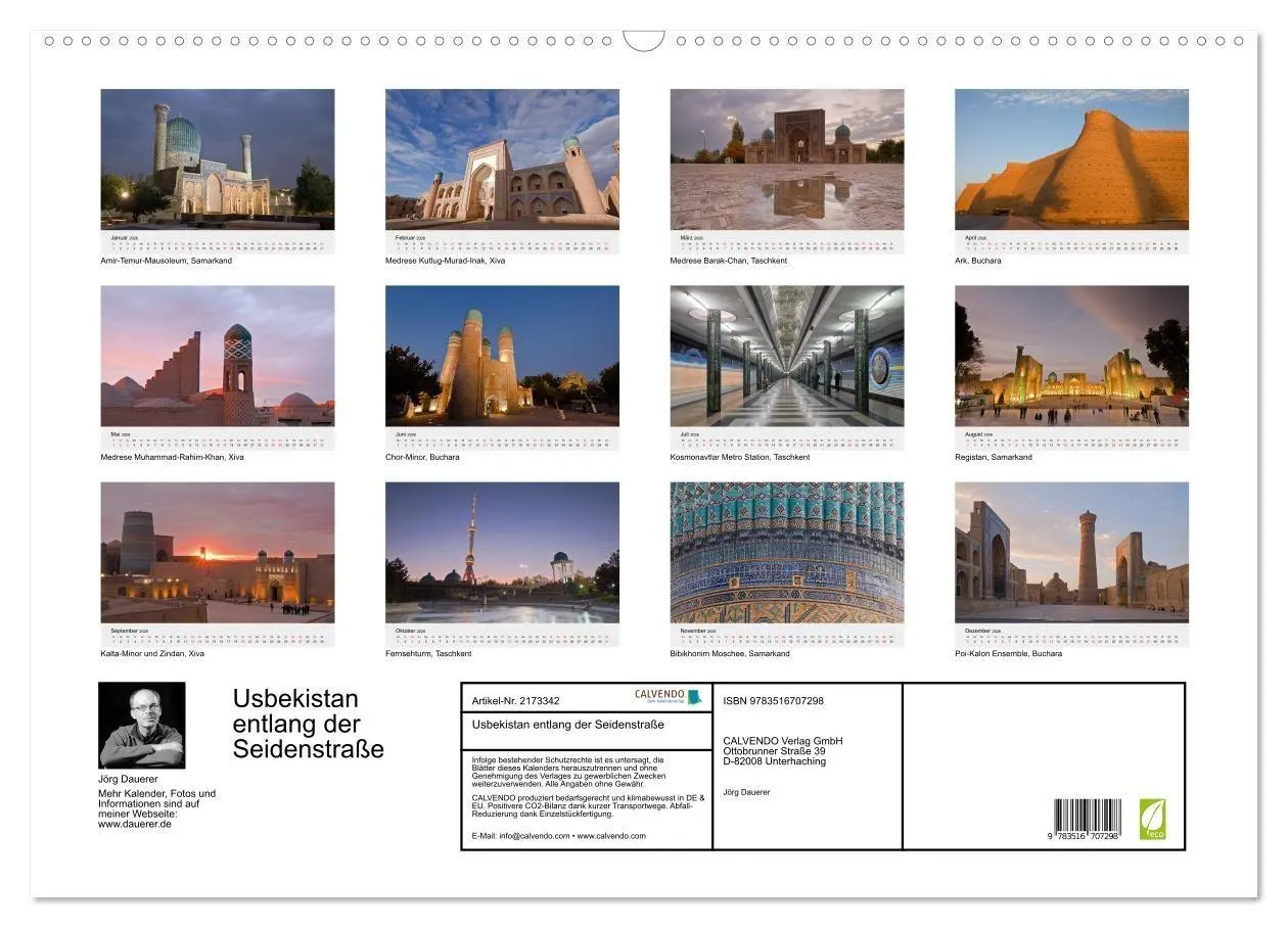 Bild: 9783516707298 | Usbekistan entlang der Seidenstraße (Wandkalender 2026 DIN A2...