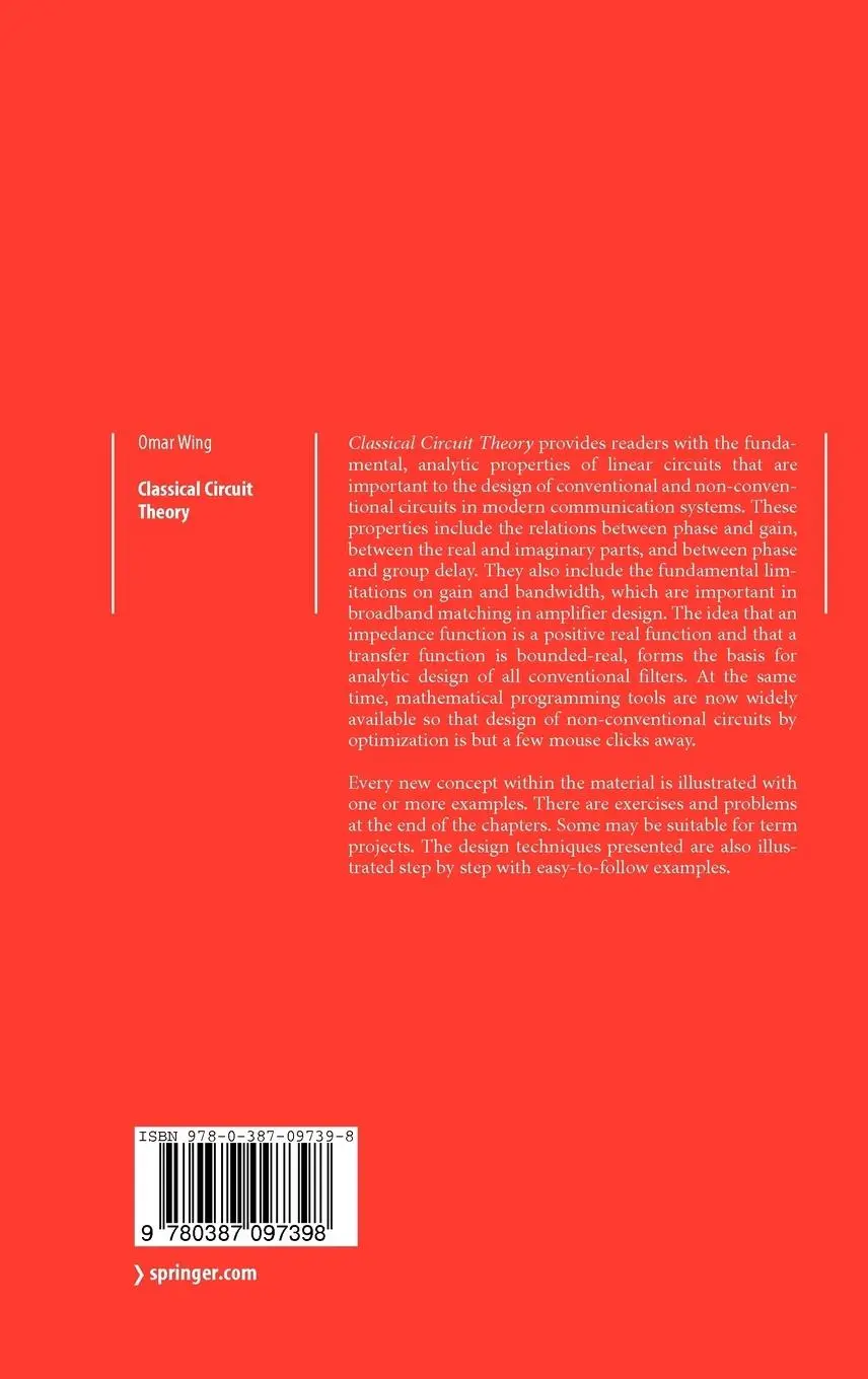 Rückseite: 9780387097398 | Classical Circuit Theory | Omar Wing | Buch | xiv | Englisch | 2008