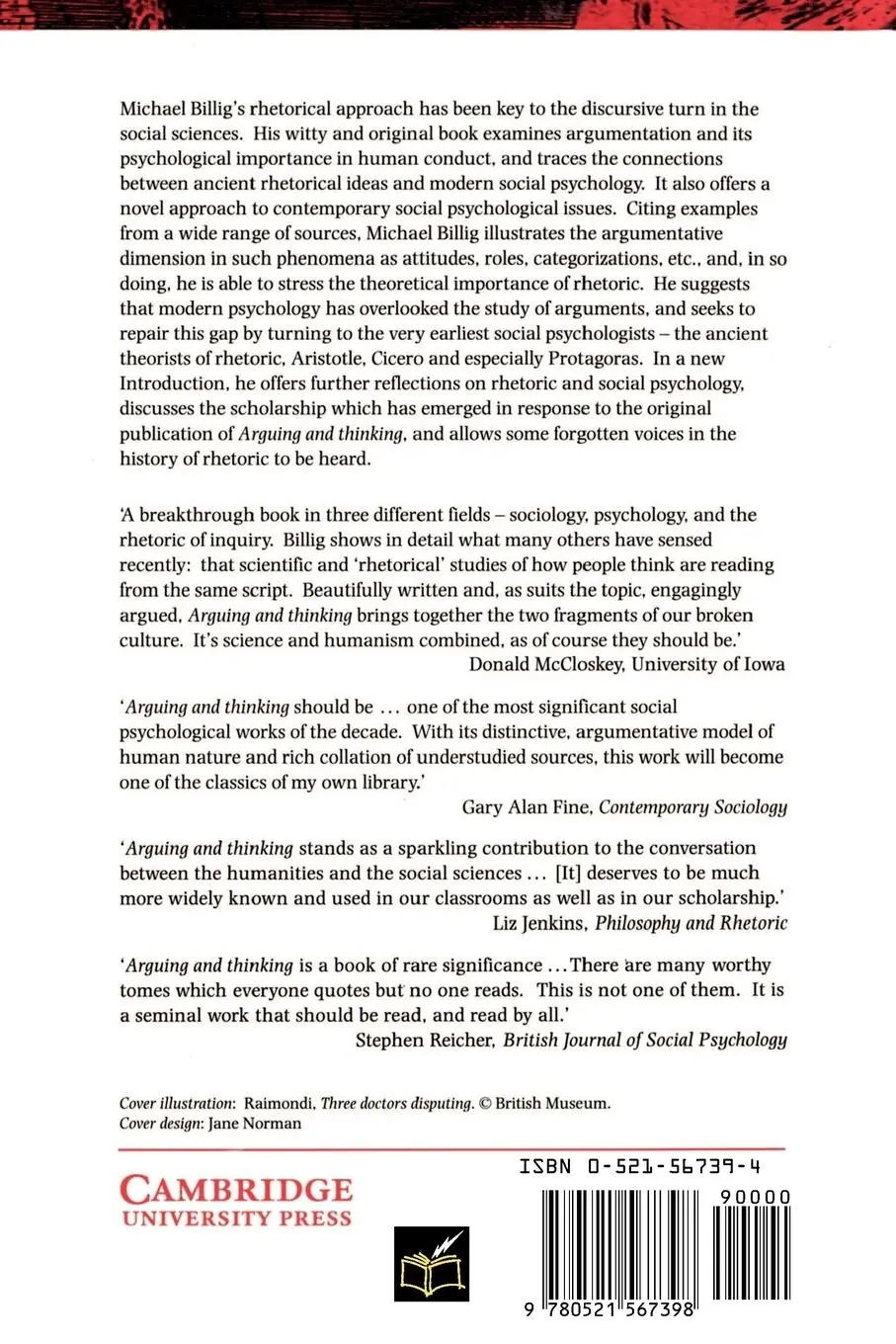 Rückseite: 9780521567398 | Arguing and Thinking | A Rhetorical Approach to Social Psychology