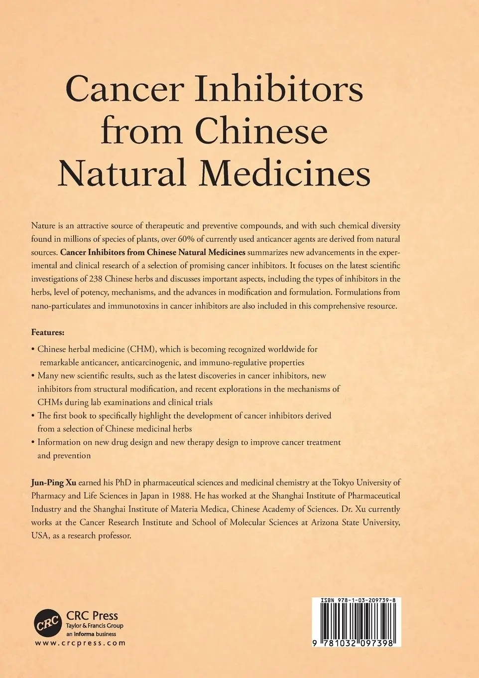 Rückseite: 9781032097398 | Cancer Inhibitors from Chinese Natural Medicines | Jun-Ping Xu | Buch