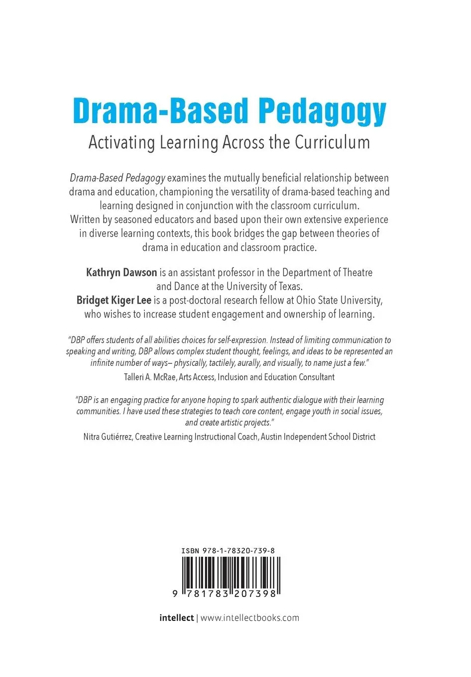 Rückseite: 9781783207398 | Drama-based Pedagogy | Activating Learning Across the Curriculum