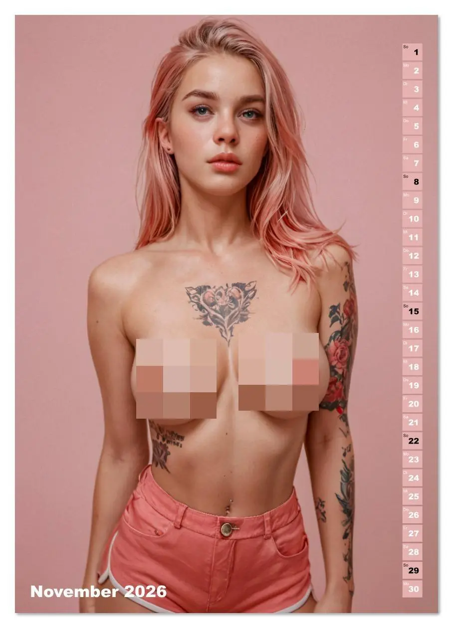 Bild: 9783516627398 | NACKTE BRÜSTE - Unzensierte Frauen mit Tattoo (Wandkalender 2026...
