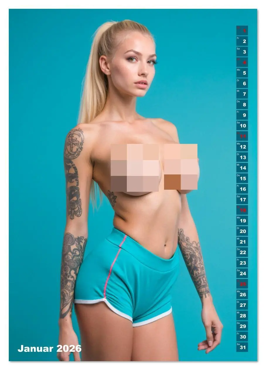 Bild: 9783516627398 | NACKTE BRÜSTE - Unzensierte Frauen mit Tattoo (Wandkalender 2026...