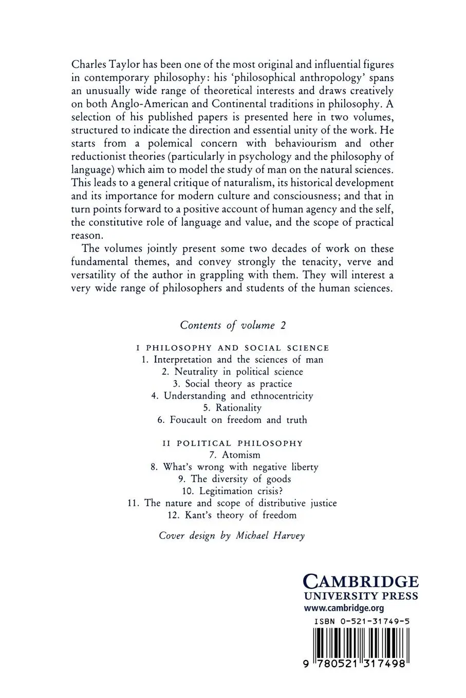 Rückseite: 9780521317498 | Philosophical Papers | Volume 2, Philosophy and the Human Sciences