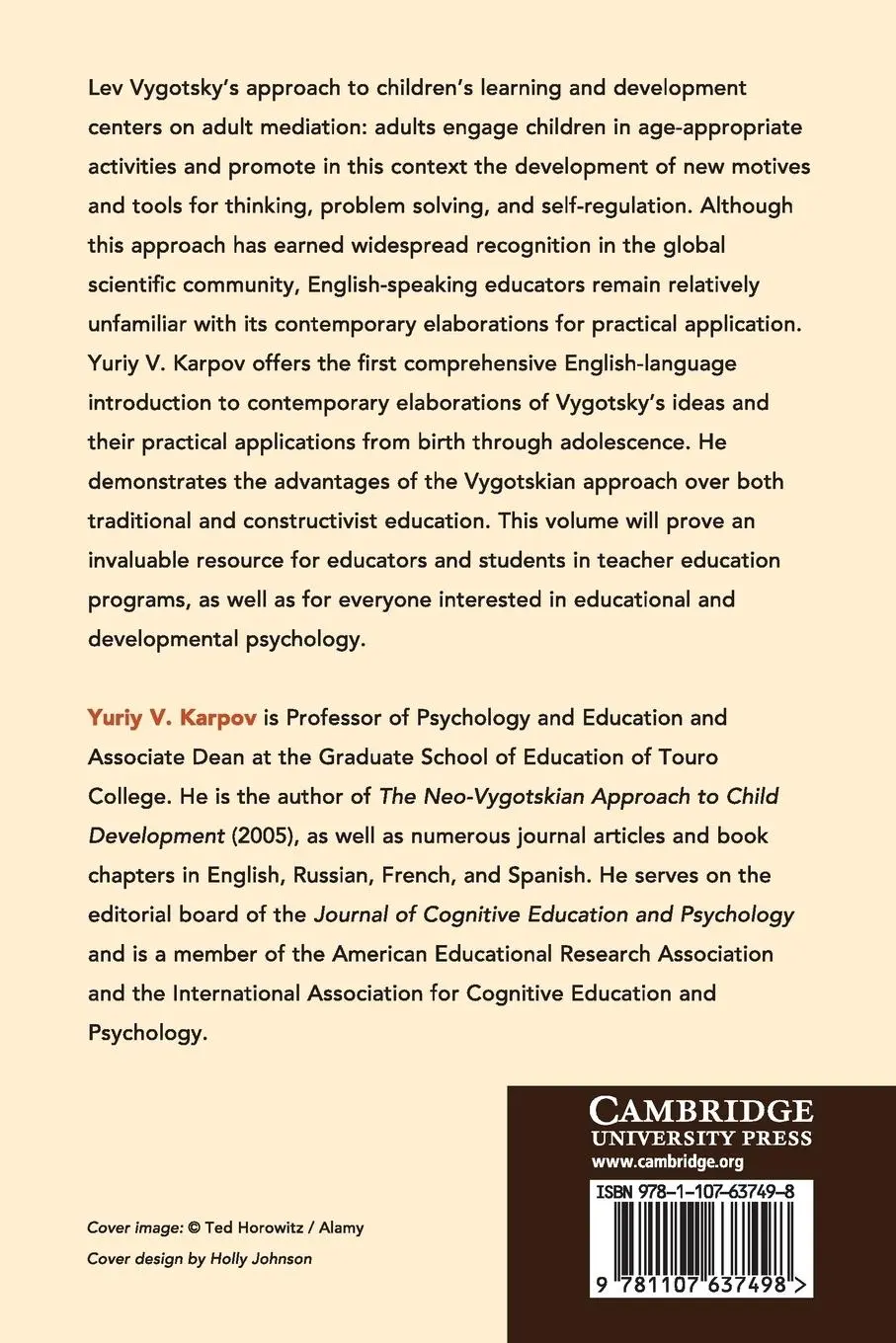 Rückseite: 9781107637498 | Vygotsky for Educators | Yuriy V. Karpov | Taschenbuch | Englisch