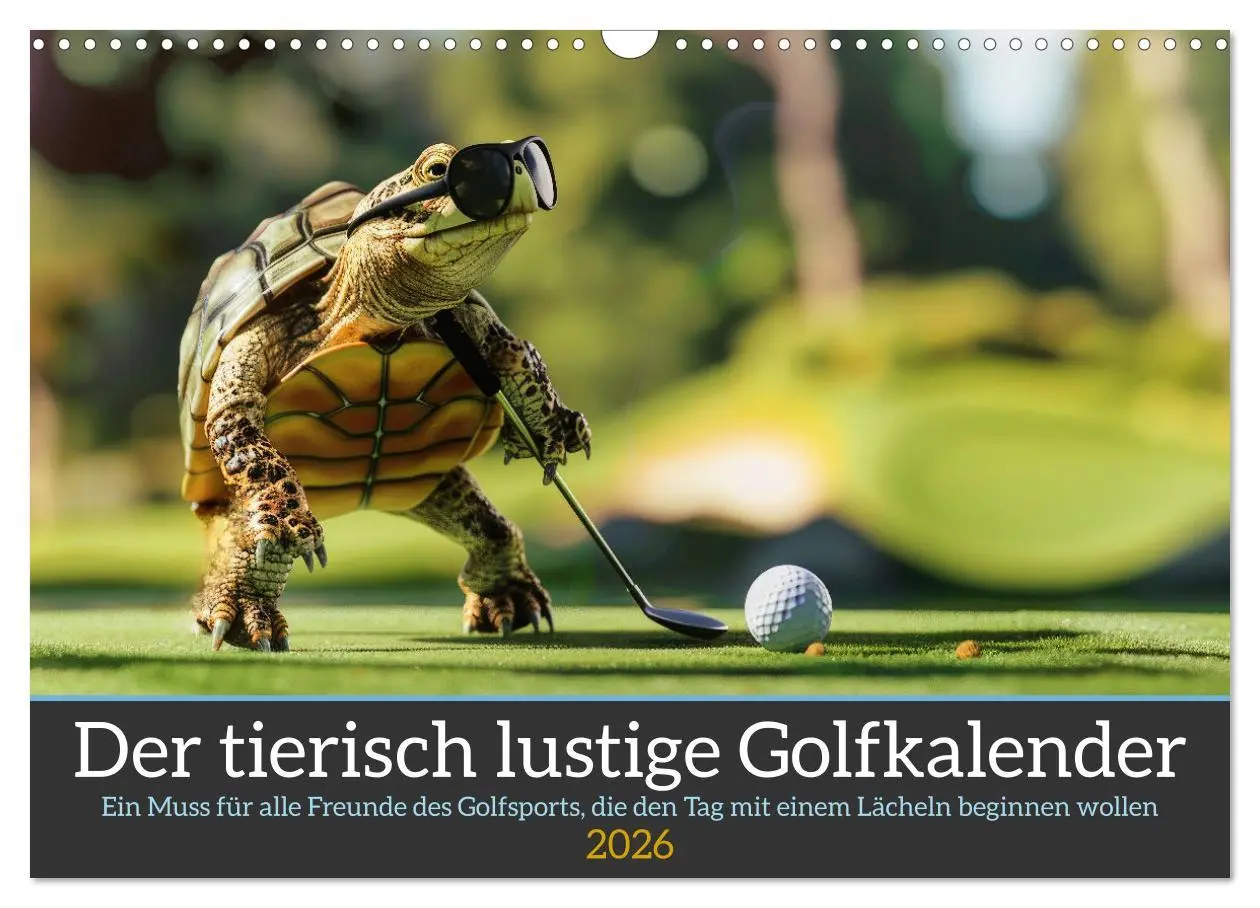 Cover: 9783457387498 | Der tierisch lustige Golfkalender (Wandkalender 2026 DIN A3 quer),...