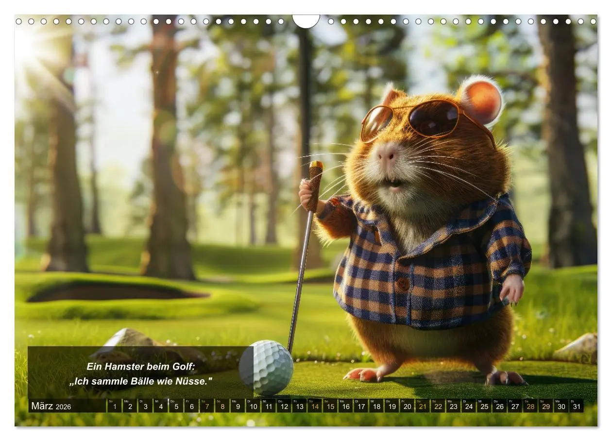 Bild: 9783457387498 | Der tierisch lustige Golfkalender (Wandkalender 2026 DIN A3 quer),...