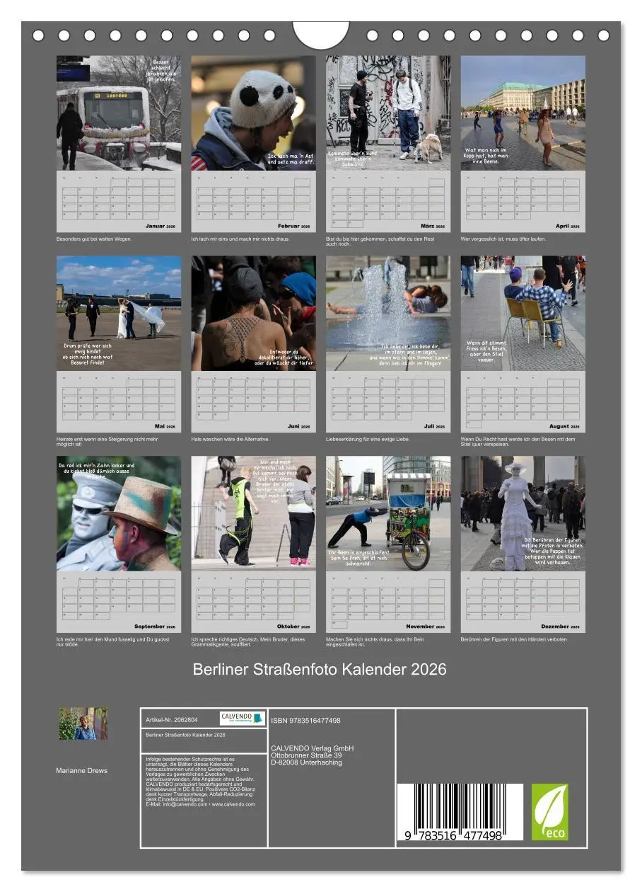 Bild: 9783516477498 | Berliner Straßenfoto Kalender 2026 (Wandkalender 2026 DIN A4 hoch),...