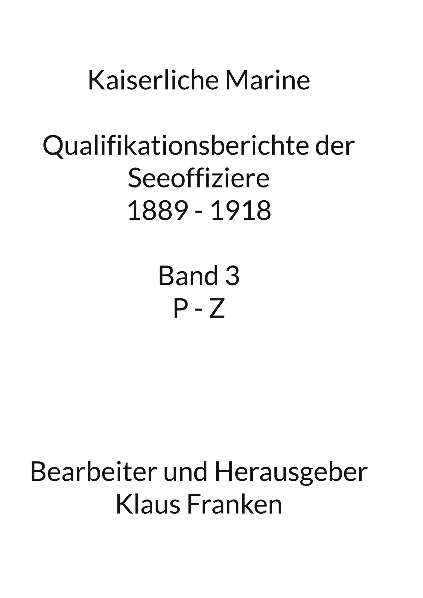 Cover: 9783756817498 | Kaiserliche Marine | Klaus Franken | Buch | HC runder Rücken kaschiert