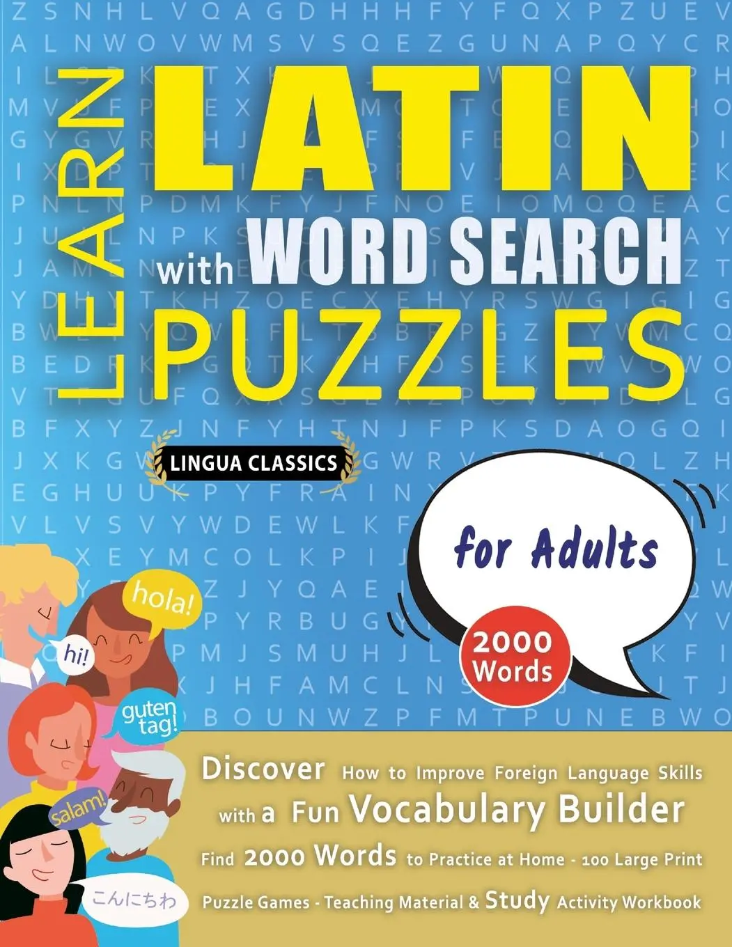Cover: 9798349037498 | LEARN LATIN WITH WORD SEARCH PUZZLES FOR ADULTS - Discover How to...