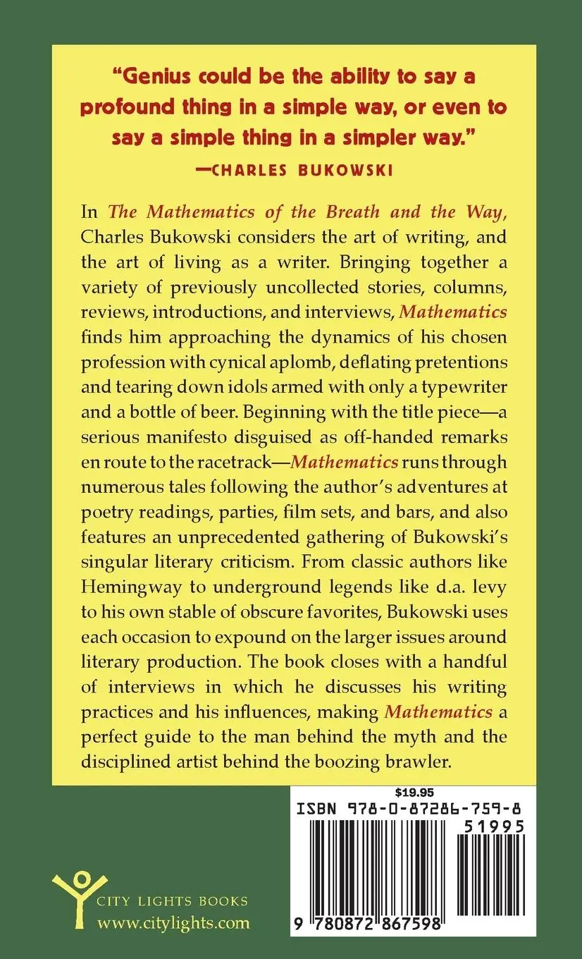Rückseite: 9780872867598 | The Mathematics of the Breath and the Way | On Writers and Writing
