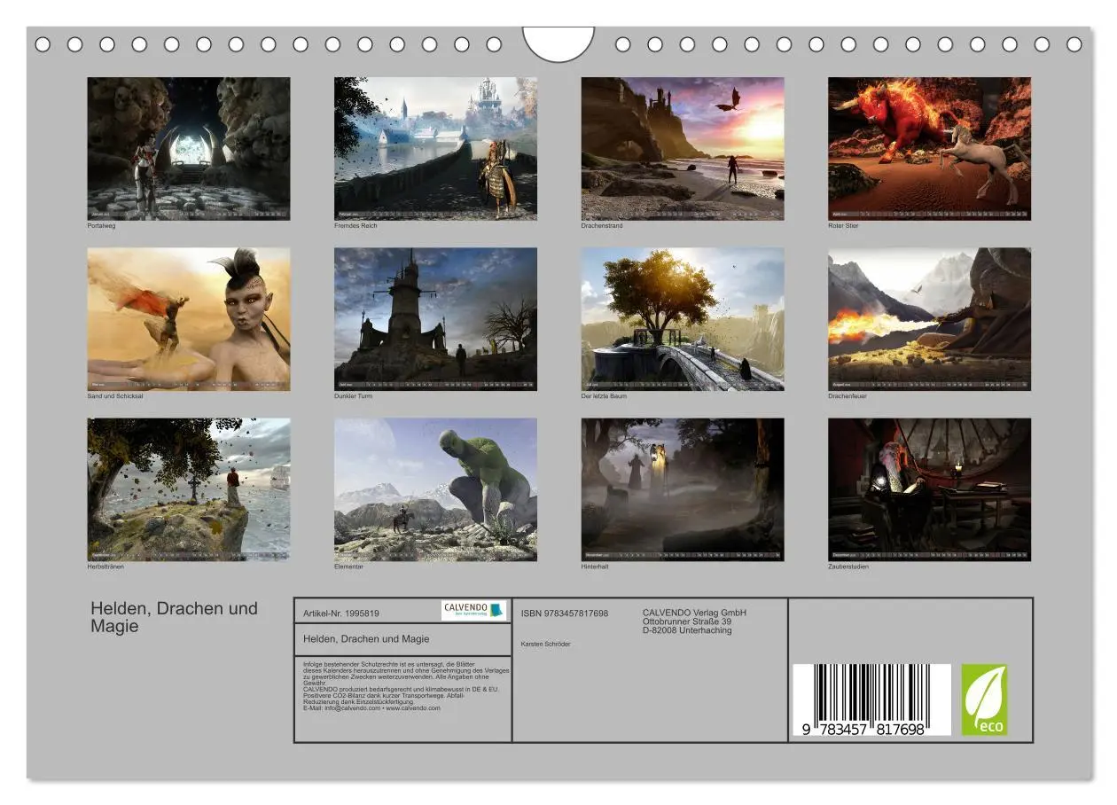 Bild: 9783457817698 | Helden, Drachen und Magie (Wandkalender 2026 DIN A4 quer), CALVENDO...
