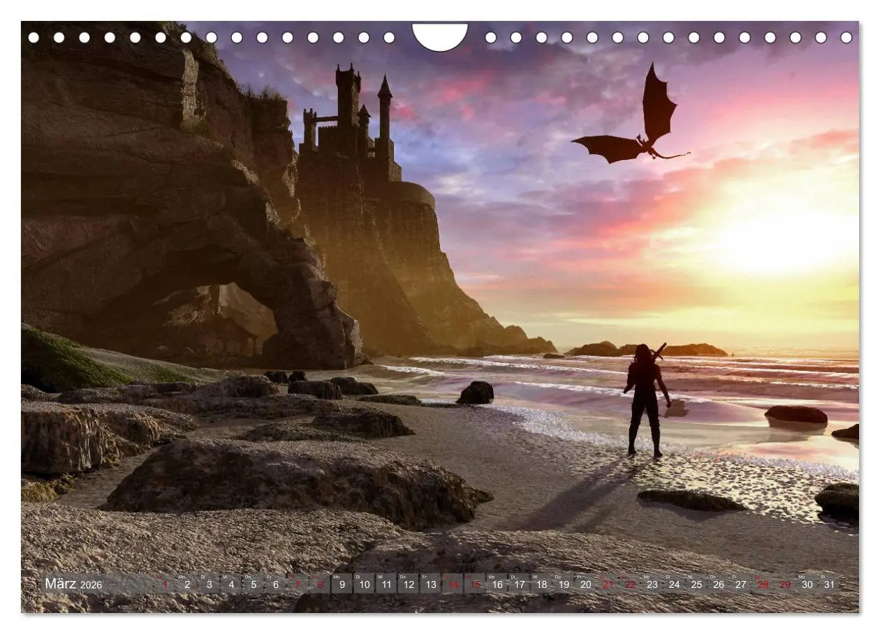 Bild: 9783457817698 | Helden, Drachen und Magie (Wandkalender 2026 DIN A4 quer), CALVENDO...