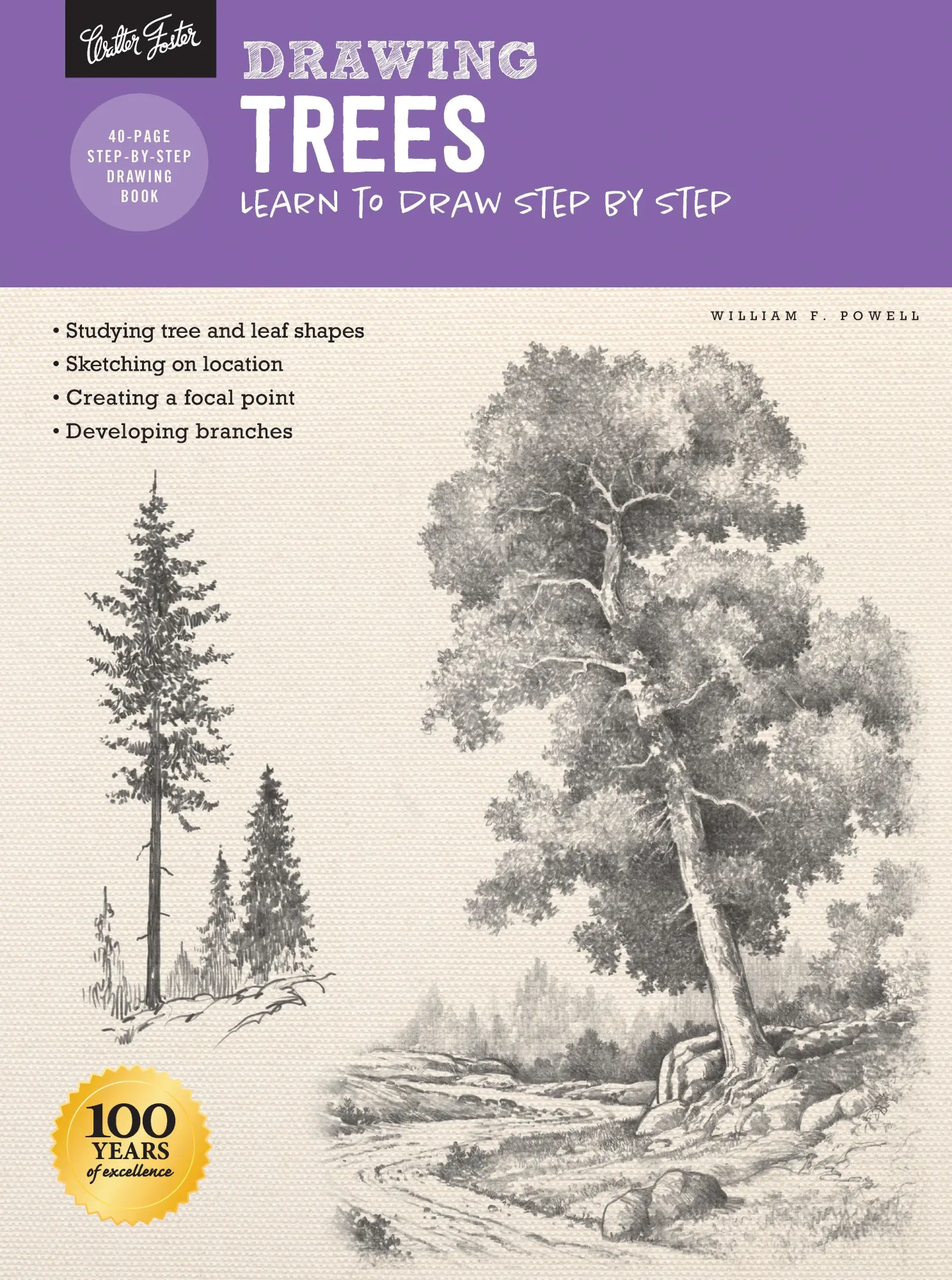 Cover: 9781633227798 | Drawing: Trees with William F. Powell | Learn to Draw Step by Step