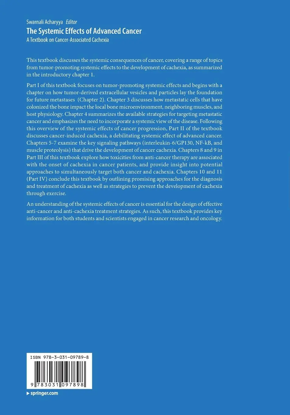 Rückseite: 9783031097898 | The Systemic Effects of Advanced Cancer | Swarnali Acharyya | Buch