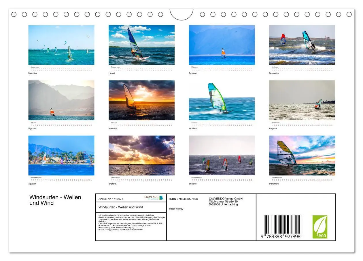 Bild: 9783383927898 | Windsurfen - Wellen und Wind (Wandkalender 2025 DIN A4 quer),...