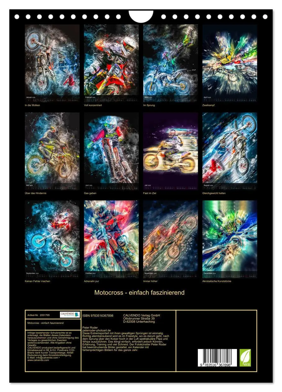 Bild: 9783516367898 | Motocross - einfach faszinierend (Wandkalender 2026 DIN A4 hoch),...
