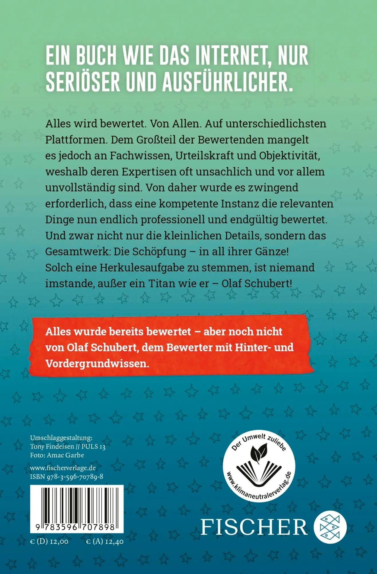 Rückseite: 9783596707898 | Olaf Schubert bewertet die Schöpfung | Von Abba bis Zyankali | Buch