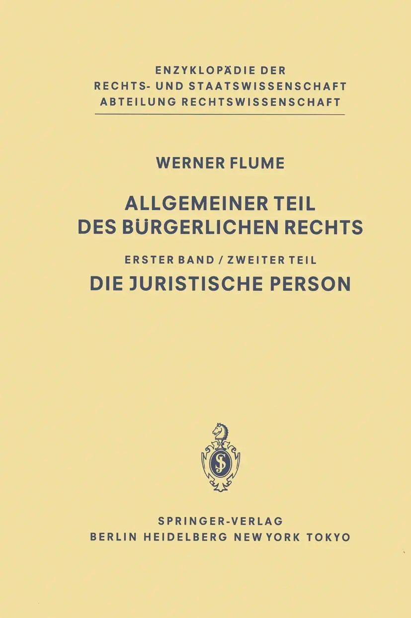 Cover: 9783642617898 | Allgemeiner Teil des Bürgerlichen Rechts | Werner Flume | Taschenbuch