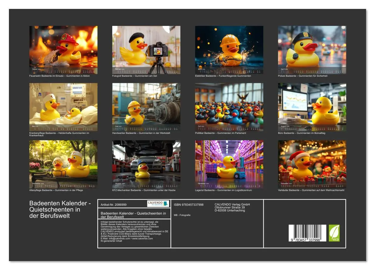Bild: 9783457337998 | Badeenten Kalender - Quietscheenten in der Berufswelt (Wandkalender...