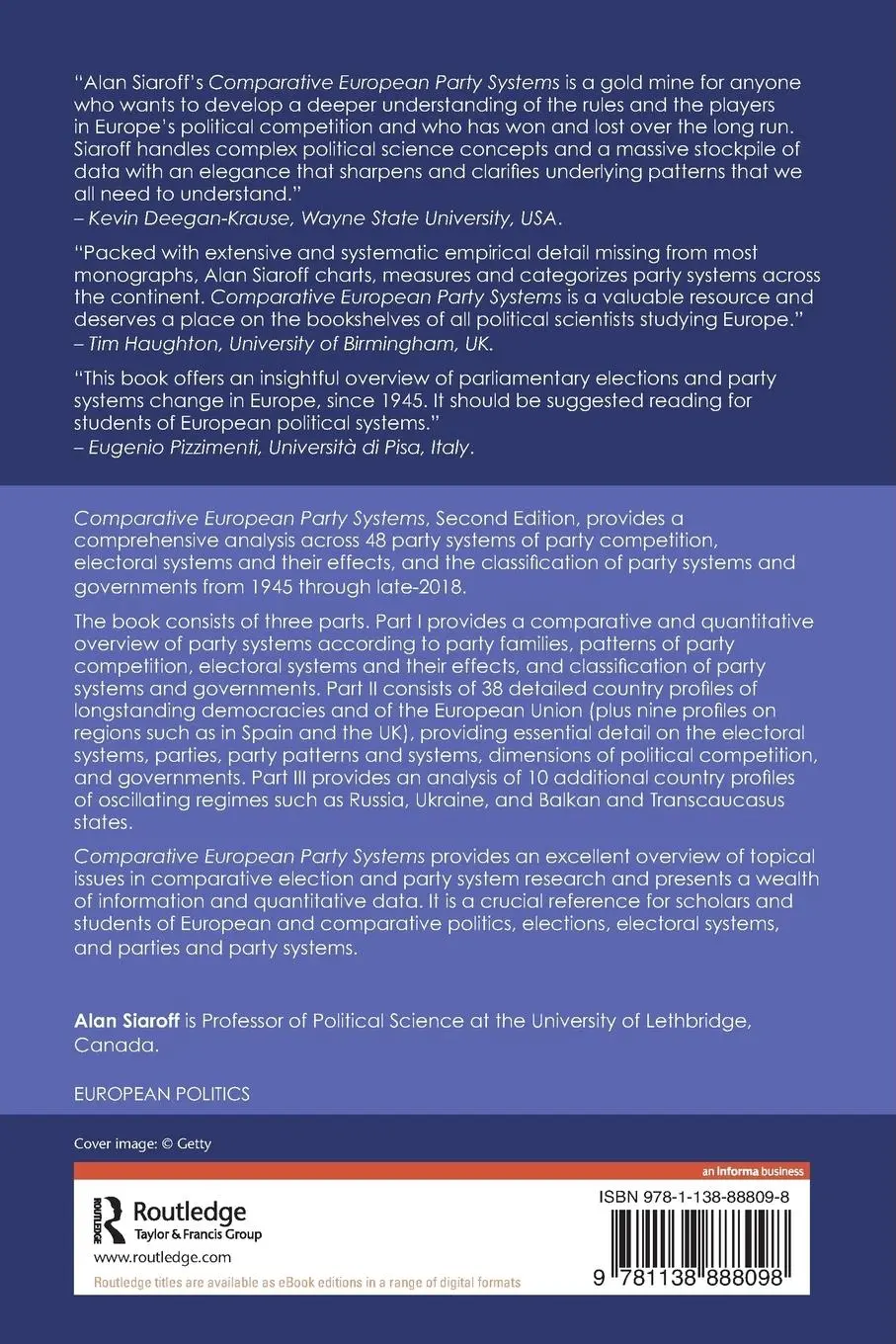 Rückseite: 9781138888098 | Comparative European Party Systems | Alan Siaroff | Taschenbuch | 2018