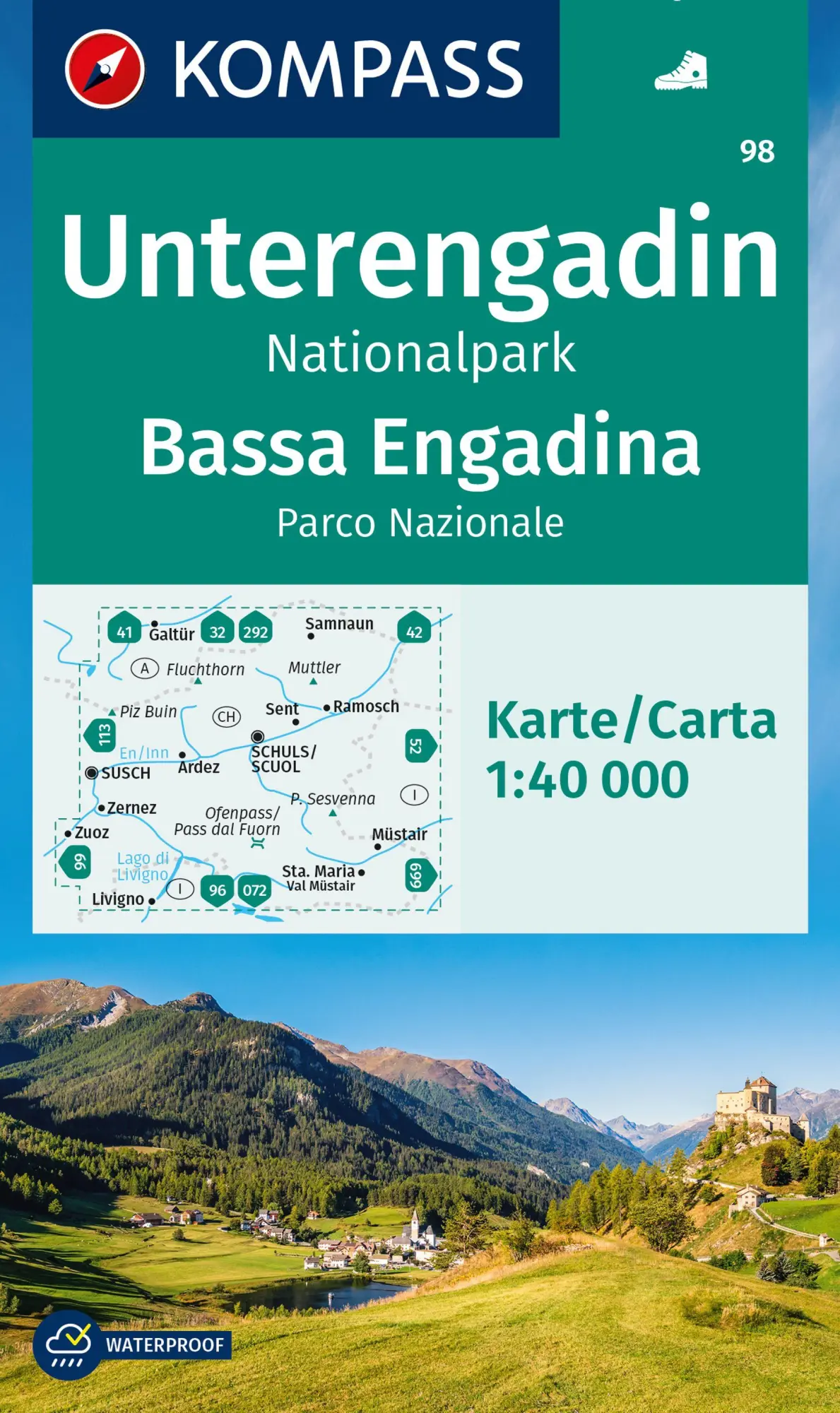 Cover: 9783991218098 | KOMPASS Wanderkarte 98 Unterengadin, Nationalpark / Bassa Engadina,...