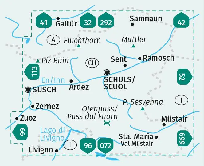Bild: 9783991218098 | KOMPASS Wanderkarte 98 Unterengadin, Nationalpark / Bassa Engadina,...