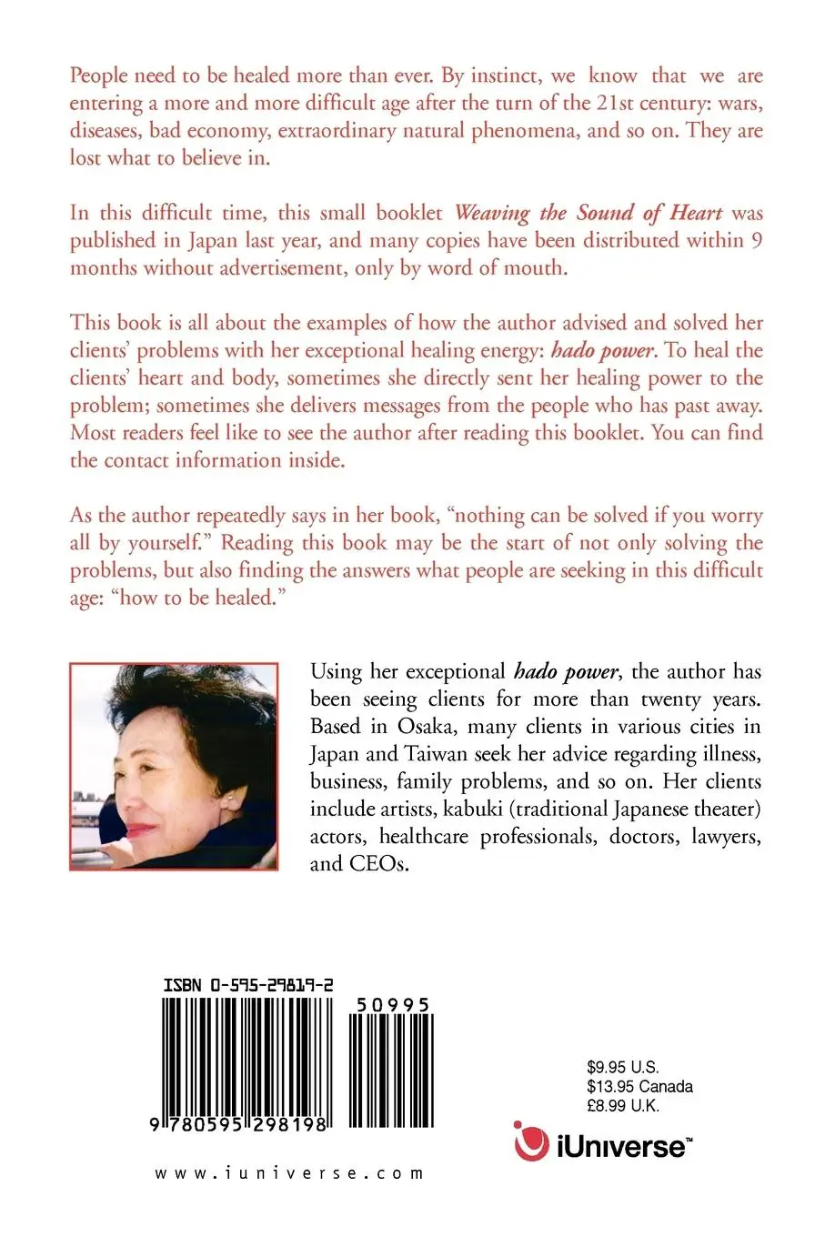 Rückseite: 9780595298198 | Weaving the Sound of Heart | Toyoko Matsuzaki | Taschenbuch | Englisch