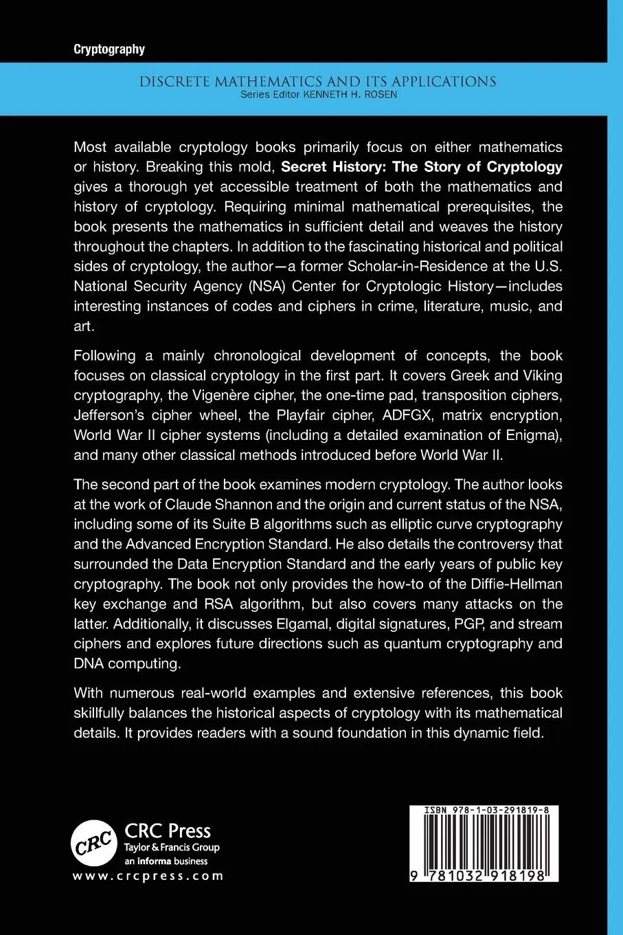 Rückseite: 9781032918198 | Secret History | The Story of Cryptology | Craig P Bauer | Taschenbuch