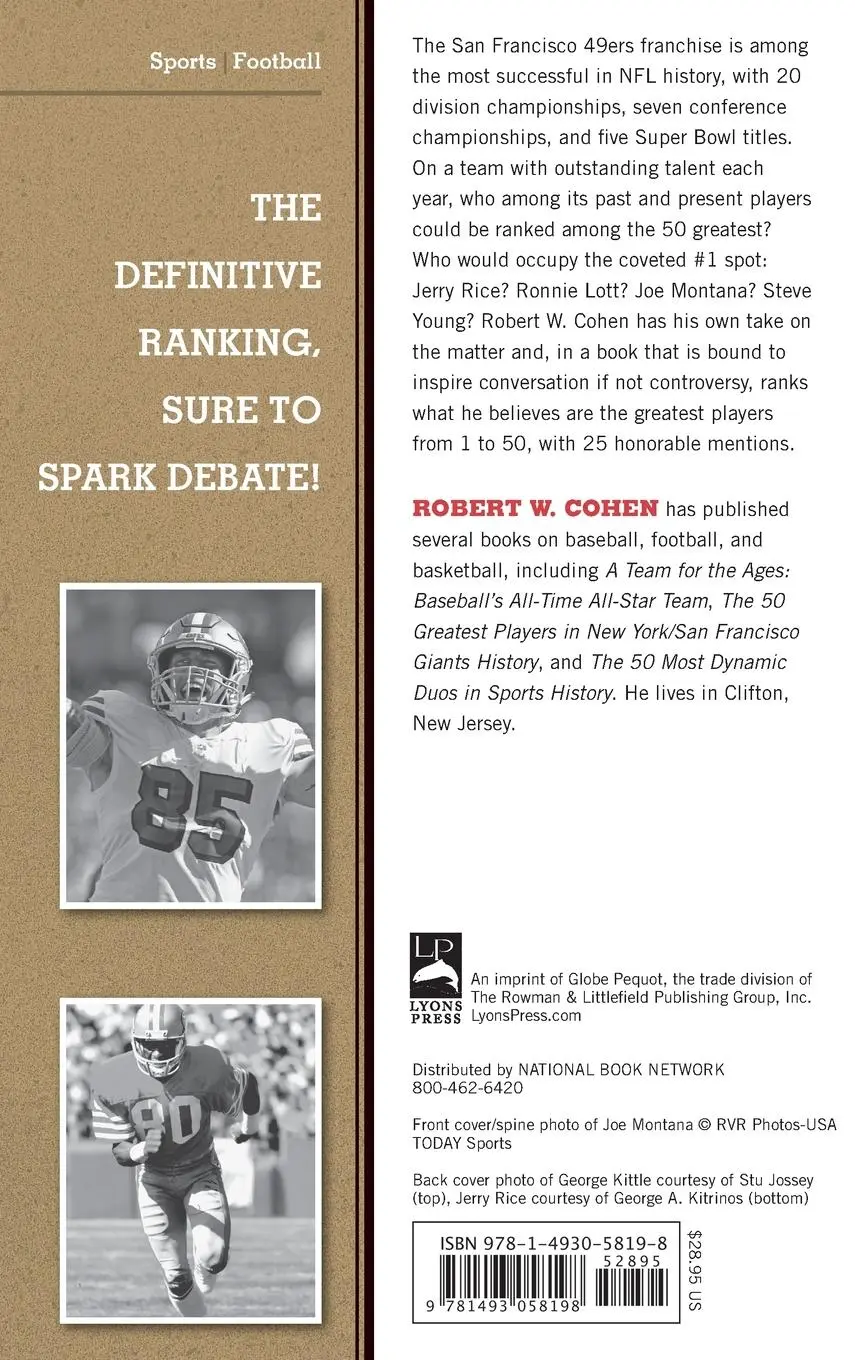 Rückseite: 9781493058198 | The 50 Greatest Players in San Francisco 49ers History | Cohen | Buch