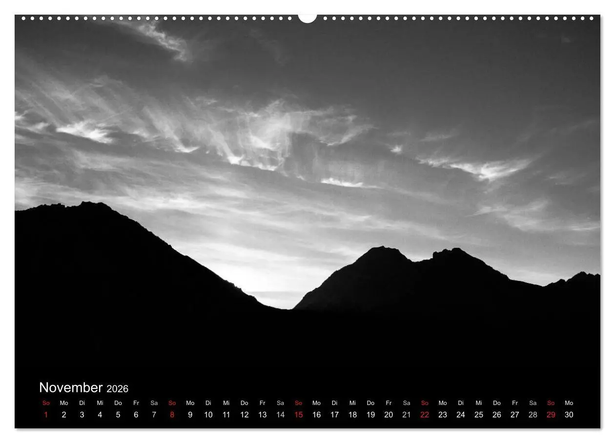 Bild: 9783516098198 | BERGE IN SCHWARZ WEISS (Wandkalender 2026 DIN A2 quer), CALVENDO...