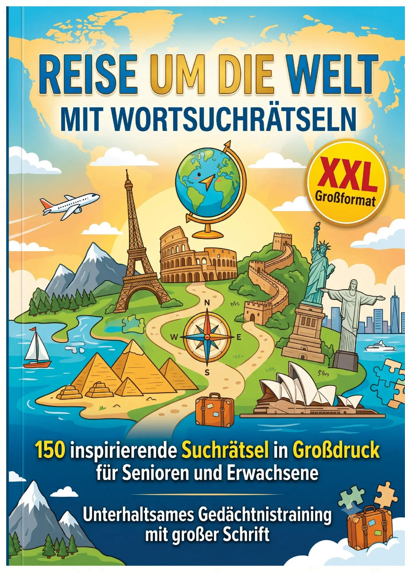 Cover: 9789403918198 | REISE UM DIE WELT MIT WORTSUCHRÄTSELN XXL | Larisa Welten | Buch