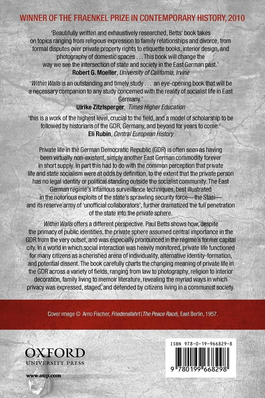 Rückseite: 9780199668298 | Within Walls | Private Life in the German Democratic Republic | Betts