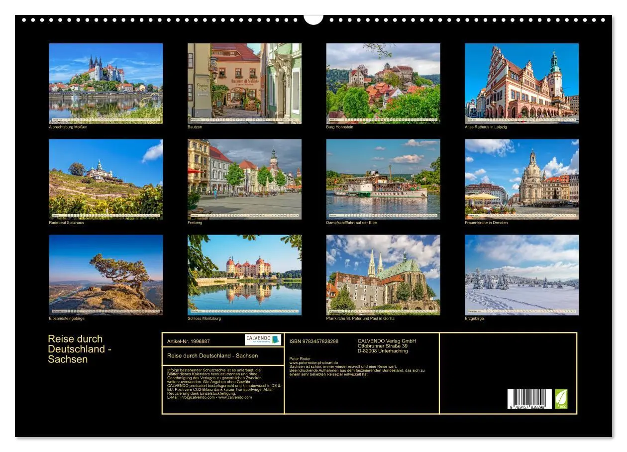 Bild: 9783457828298 | Reise durch Deutschland - Sachsen (Wandkalender 2026 DIN A2 quer),...