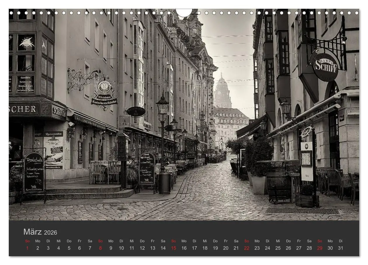 Bild: 9783516158298 | Dresden Schwarz Weiss 2026 (Wandkalender 2026 DIN A3 quer),...