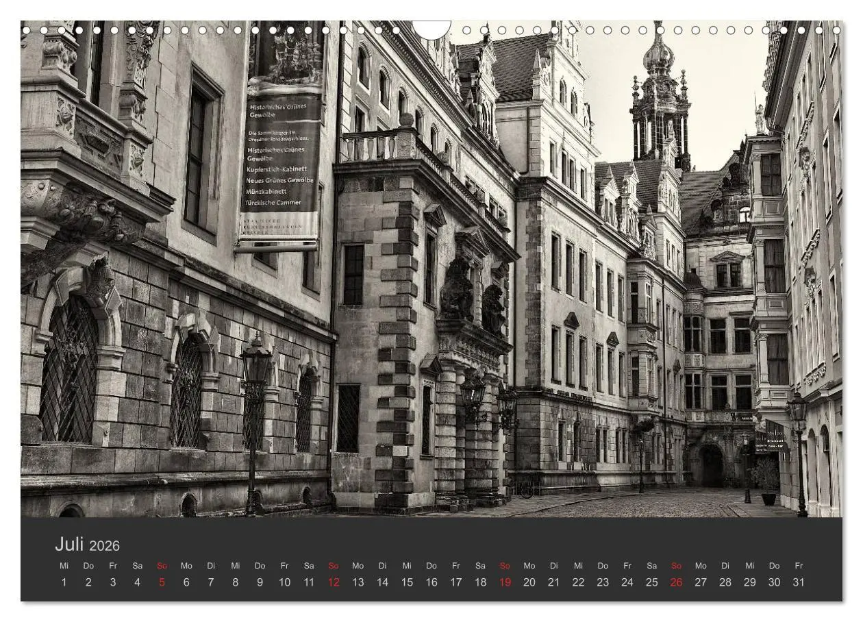 Bild: 9783516158298 | Dresden Schwarz Weiss 2026 (Wandkalender 2026 DIN A3 quer),...