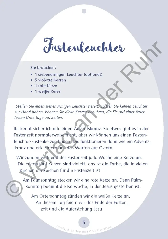 Bild: 9783834638298 | Unser Osterkalender für die Kita und zu Hause | Ruhr | Taschenbuch