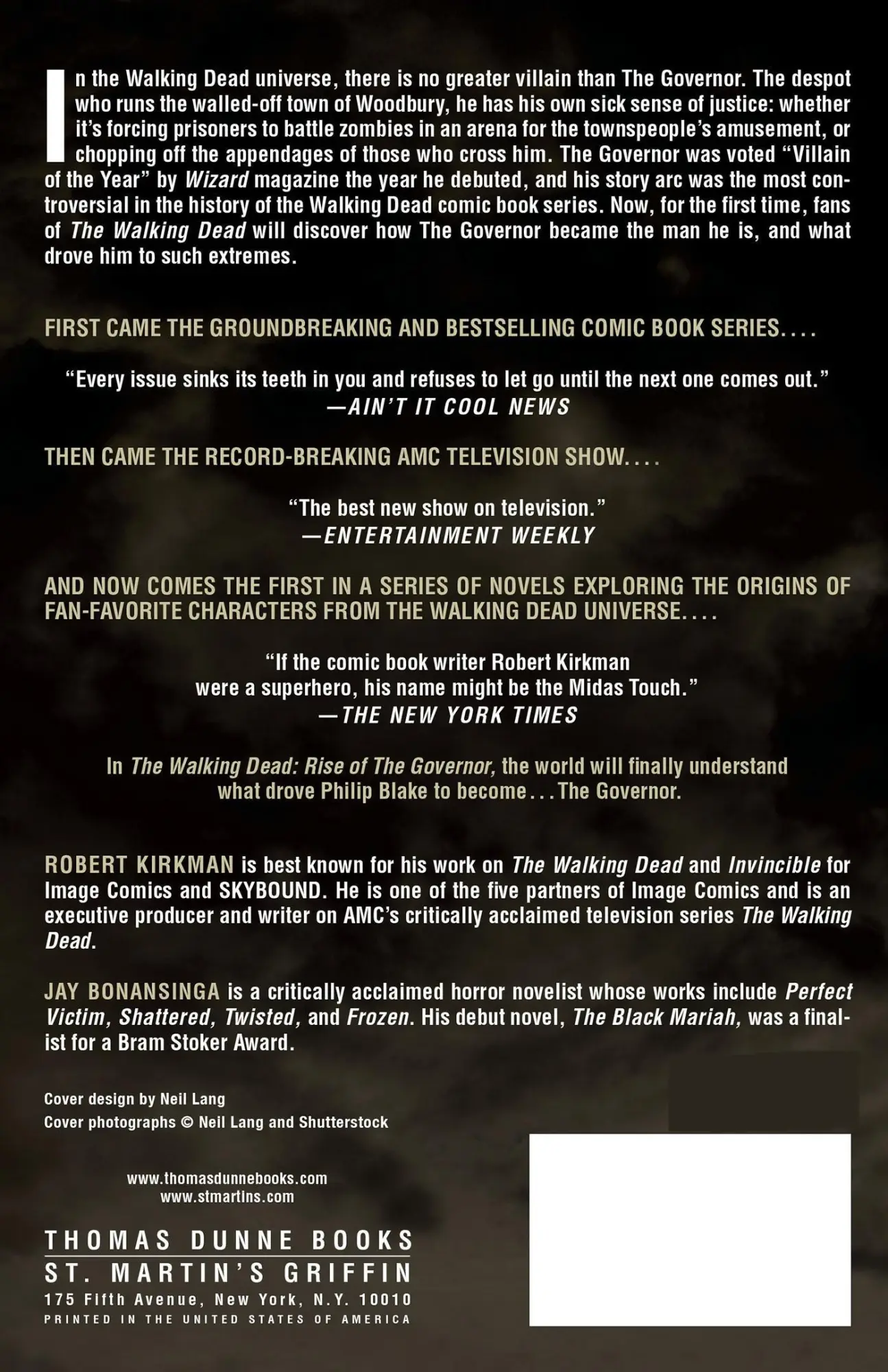 Rückseite: 9781250008398 | The Walking Dead | Rise of the Governor | Robert Kirkman (u. a.)