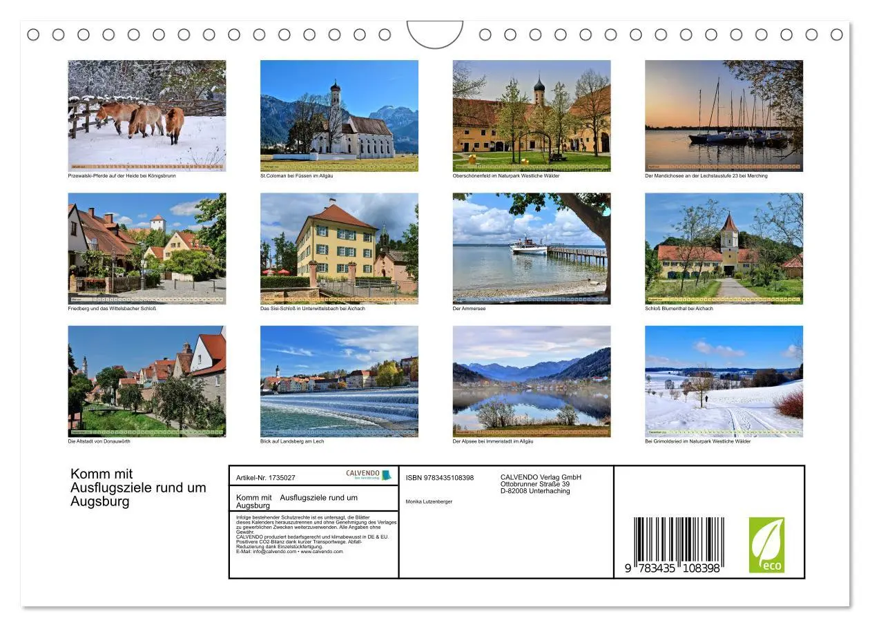 Bild: 9783435108398 | Komm mit Ausflugsziele rund um Augsburg (Wandkalender 2025 DIN A4...