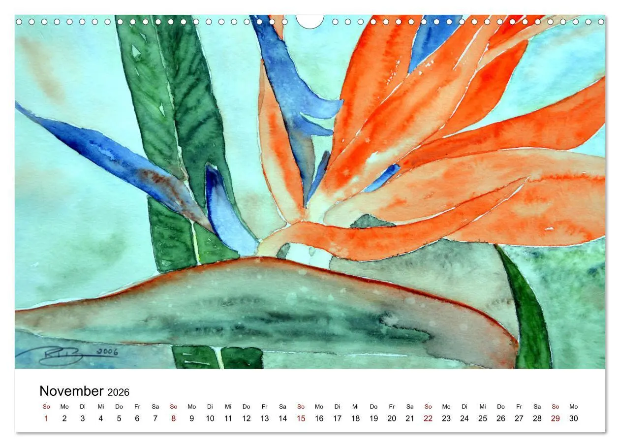 Bild: 9783457438398 | Blumen-Aquarelle (Wandkalender 2026 DIN A3 quer), CALVENDO...